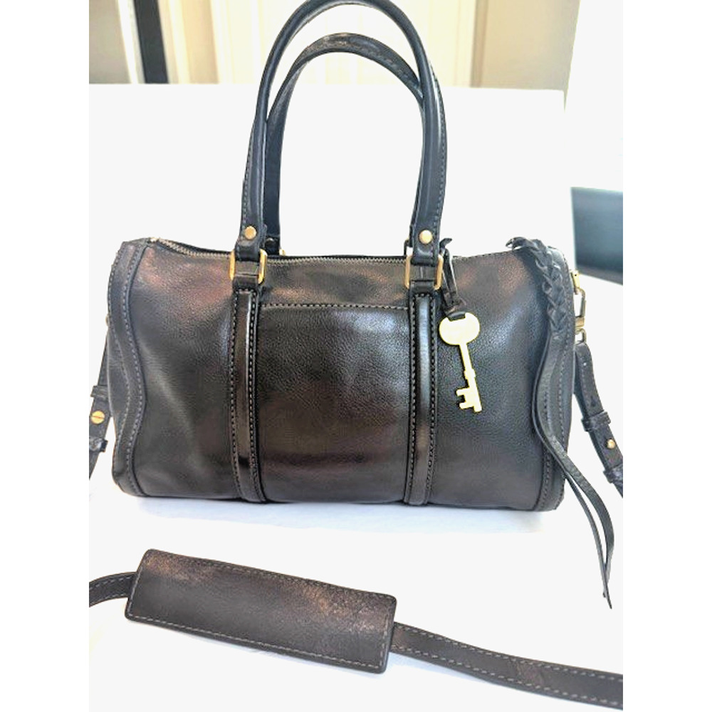 Fossil Brown Leather Purse Bag Key Kendall Crossbody Satchel Boho Chic